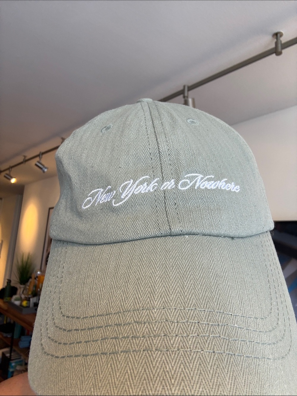 Unbranded Olive Green Baseball Cap with White Script - Picture 3 of 3
